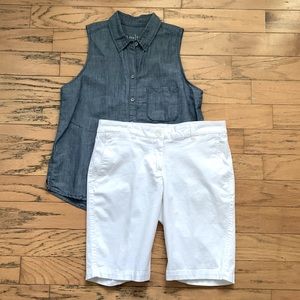EUC Nordstrom White Cotton Twill Shorts